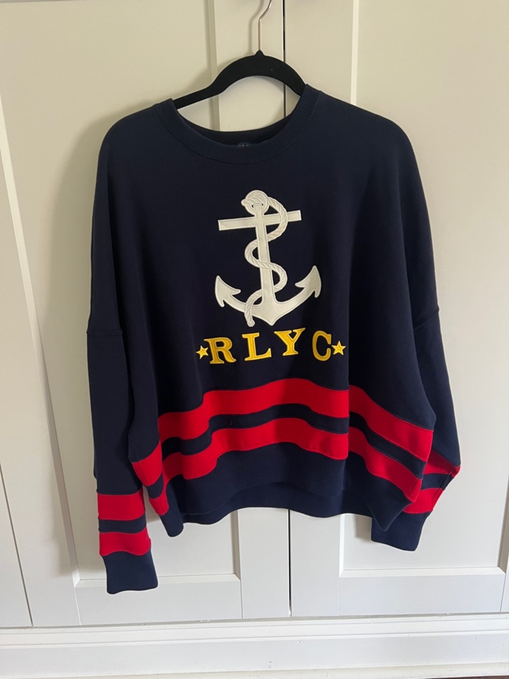 Polo Ralph Lauren Yacht Club Anchor fleece oversized pullover - Picture 2 of 8